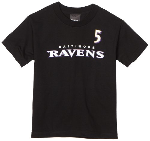 NFL Boys' Baltimore Ravens Joe Flacco 8-20 Name & Number Tee Shirt (Purple, Medium)
