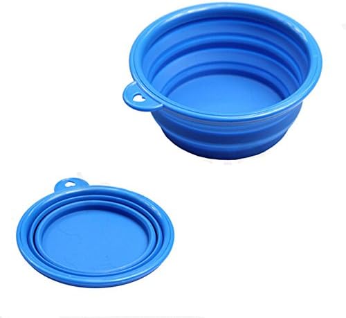 Pet Collapsible Travel Bowl for Food and Water Feeding (Blue)