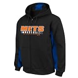 MLB New York Mets Practice Zip Front Hood Thermabase Fleece, Pro Black/Pro Royal, XX-Large