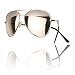 UB Silver Frame & Mirrored Lens Aviator w/ Drawstring Sunglass Pouch