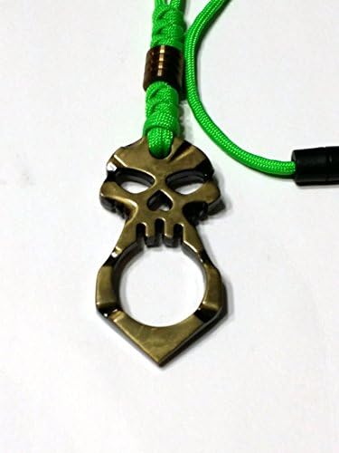 *New Self Defense Knuckle Skull Bronze (Green) Lanyard