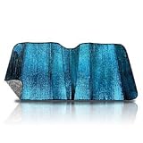 Teal Car Sun Shade, Reversible in Silver 24