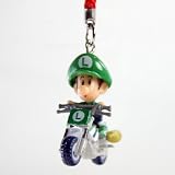 NINTENDO WII SUPER MARIO KART MINI 1.25" FIGURE CELL PHONE STRAP BABY LUIGI BIKEIMAGE