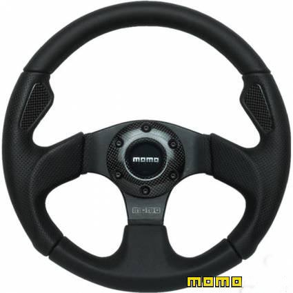 Momo JET35BK0B Jet Black 350 mm Leather Steering Wheel