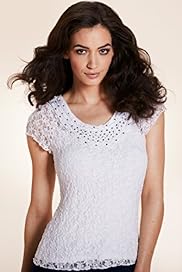 Per Una Beaded Neckline Trim Lace Top with Camisole