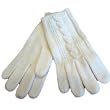 Fownes Womens Soft Ivory Cable Knit Gloves off white