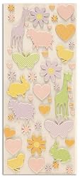 Martha Stewart Crafts Girl Flower And Animal Flocked Chipboard Stickers By The Package