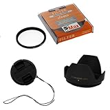 GTMax 52mm Flower Tulip Crown Lens Hood + Multi Coat UV Protection Glass Fi ....