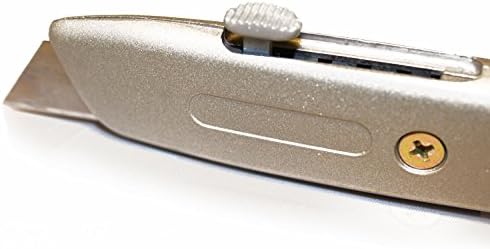 Retractable Utility Knife with Blade Box Cutter Durable Balanced Metal Casing Work Safety