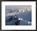 Aerial of Glaciers, Mountains and Nunataks in the Chugach Icefield, Alaska Places Framed Art Poster Print by Rich Reid, 22x18