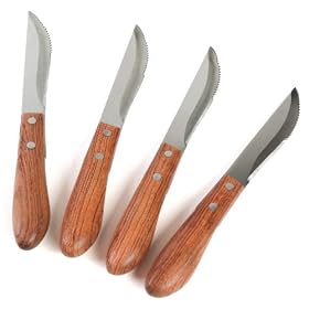 Charcoal Companion CC1114 Vineyard Rosewood Steak Knives, Set of 4 by 