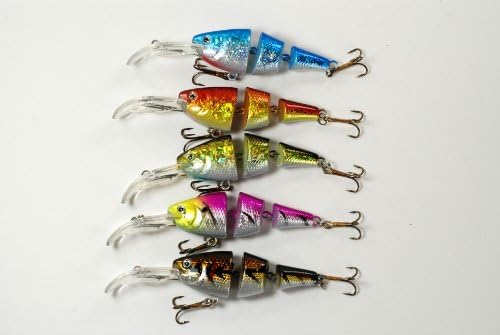 Akuna Pack of 5 Wobblin Goblin Series 3.5 inch Jointed Fishing Lure