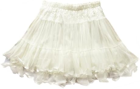 Tangda Pretty Ladies Girls Sweet Gauze Lace Mini Skirt - White