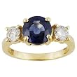 14K Yellow Gold Sapphire and Diamond Ring