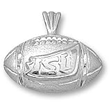 Iowa State ISU Swoosh Football Pendant (Silver)