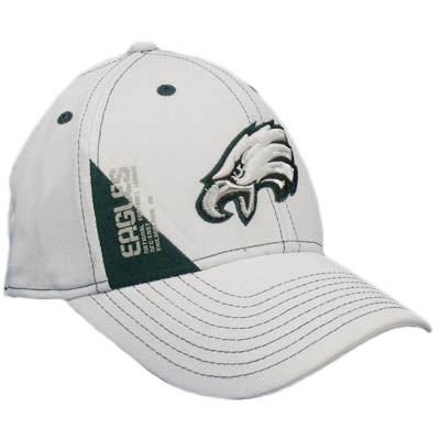 NFL Philadelphia Eagles Reebok Flex Fit Small Medium SM MED White Green Hat Cap