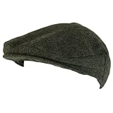 New Wool Herringbone Ivy Driving Golf Cap Hat * Charcoal * Large / Extra Large