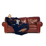 Denver Broncos NFL Adult Elite Comfy Throw Blanket with Sleeves