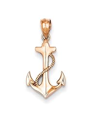 14k Rose Gold Anchor Pendant, Best Quality Free Gift Box Satisfaction Guaranteed