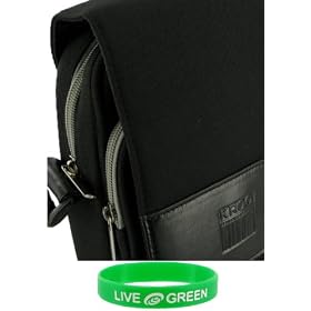 Netbook Messenger Bag (Black) for ASUS Eee PC Seashell 1005HA-PU17-BK 10.1-Inch