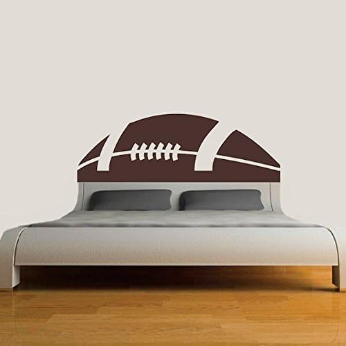 N.SunForest Brown Football Headboard Wall Decal Sports Theme Wall Art Decor for Baby Nursery Boys Men Bedroom Murals