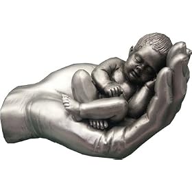 Baby in Hand - Pewter Baby - New Baby Gift, Christening, Baptism Present
