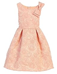 Girls Jacquard  Piping Polyester Knee Length  Dress With a Bow(s) and a Sash 