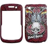 Rebel Spirit Shield Protector Case for BlackBerry Curve 8520 8530, Skull & Pistols Red
