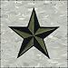 3 Inch Nautical Tattoo 3D Star Embroidered Iron On Applique Patch FD - Army Green & Black S3G