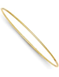 14k 1.5mm Twist Slip-on Bangle Bracelet, Best Quality Free Gift Box Satisfaction Guaranteed
