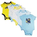 DKNY Baby Boys/Newborn Boys 5pc Short Sleeve Ocean Blue Bodysuits sizes 3-9M