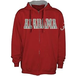 NCAA Alabama Crimson Tide Crimson Classic Twill Full Zip Hoody Sweatshirt