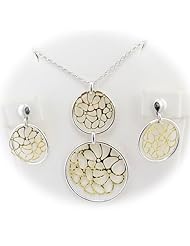 Gold and Rhodium Plated Sterling Silver Shiny Rings Laser Cut Filigree Flower Lace Circle Pendant Rolo Oval Cable Chain Necklace Earrings Italy