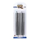 Bachmann Trains Snap-Fit E-Z Track 9 inch Straight Track (4/card), Gray Roadbed