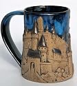 Castle Medieval Pottery Mug in Garcia Blue 20 ounce