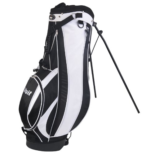 Voit Golf Black & White Stand Bag lightweight with Dual Shoulder Strap