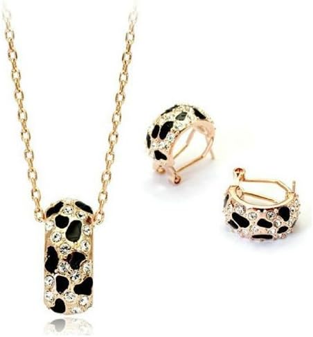 TKC Golden Leopard Print 18K Rose Gold Plated Rhinestone Austrian Crystal