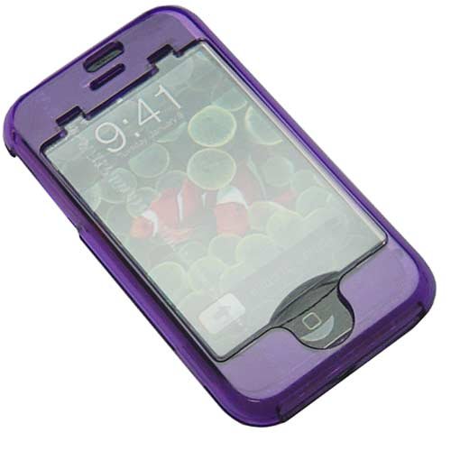 iPhone Clear Purple Crystal Case - Includes TWO Bonus Personal Charm Straps!