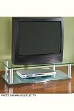 Glass Two-tier Tv Turntable 27 Tv Silver