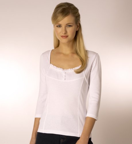 Per Una 3/4 Sleeve Pleated Trim Top clothing