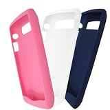 BlackBerry White Dark Blue and Pink Patterned Color Matte Finish Silicone Skin Case for BlackBerry Pearl 3G 9100