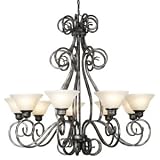 Coldwater Collection Indoor Lighting Wrought Iron Finish with Alabast