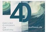 Geburtstagskarte 40 Brandungswelle