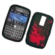 RIM Blackberry Bold 9000 Laser Skin Case Rubber Silicone Protector Image Cover "Red Hearts" Design