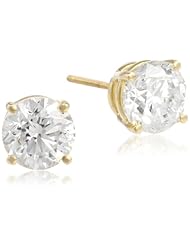 IGI Certified 18k Gold, Round, Diamond 4-Prong Stud Earrings (4 cttw, H-I Color, SI1-SI2 Clarity)