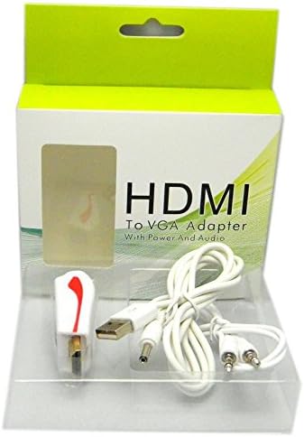 RAYSUN HDMI to VGA Adapter Converter with Audio Output (Male to Female) for Pc Laptop Notebook HD DVD