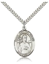 St. Leo the Great Medal, Sterling Silver, Large, Quarter Size