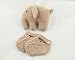 Alimrose Designs Set Matching hand knitted booties in caramel with knitted elephant squeaker.