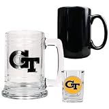 Georgia Tech Yellow Jackets 15oz Tankard, 15oz Ceramic Mug & 2oz Shot Glass Set - Primary Logo NCAA College Athletics