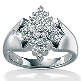 Diamond Platinum Over Silver Ring